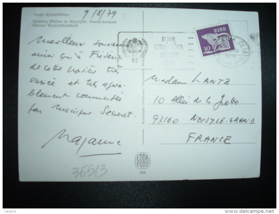 CP Pour FRANCE TP 10 OBL.MEC.14 VIII 1979 BASLE? ATHA CLIATH + ANNEE INTERNATIONALE DE L'ENFANCE - Covers & Documents