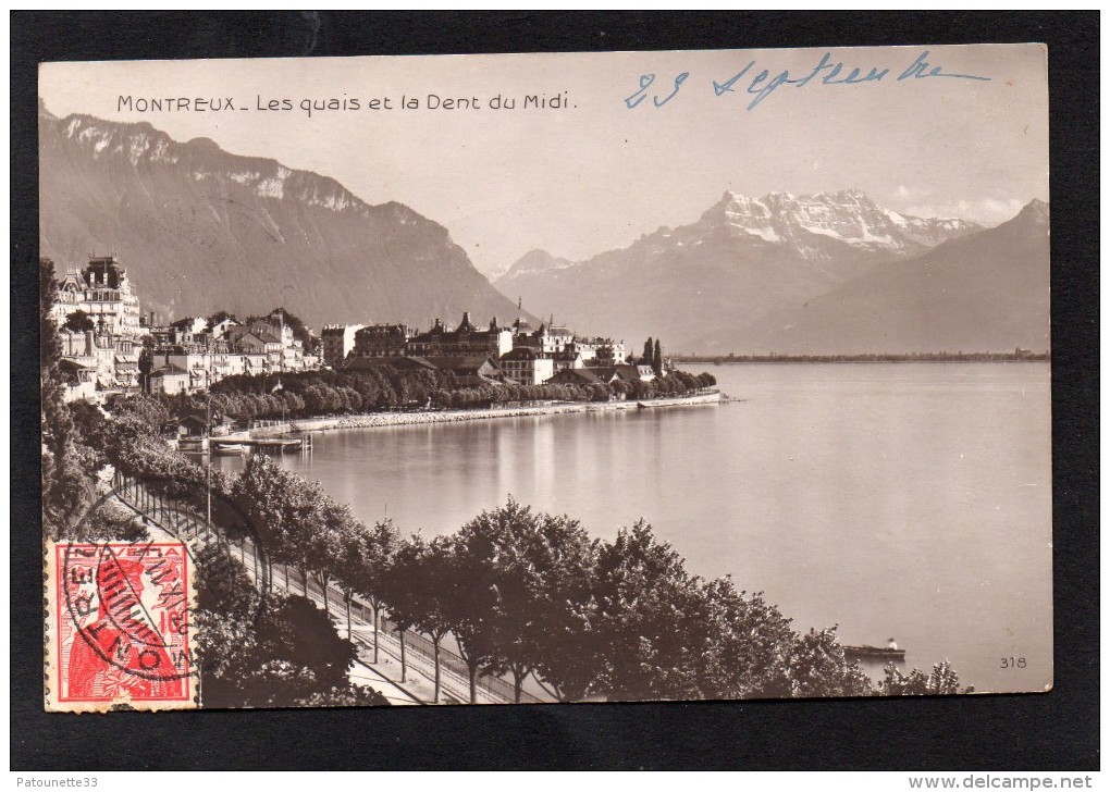 SUISSE MONTREUX LES QUAIS ET LA DENT DU MIDI - Montreux