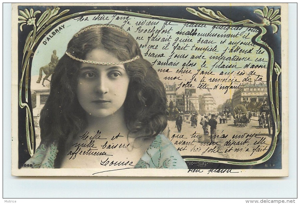 D'ALBRAY - Portrait , Présentation Style Art Nouveau (Photographe Reutlinger). - Théâtre
