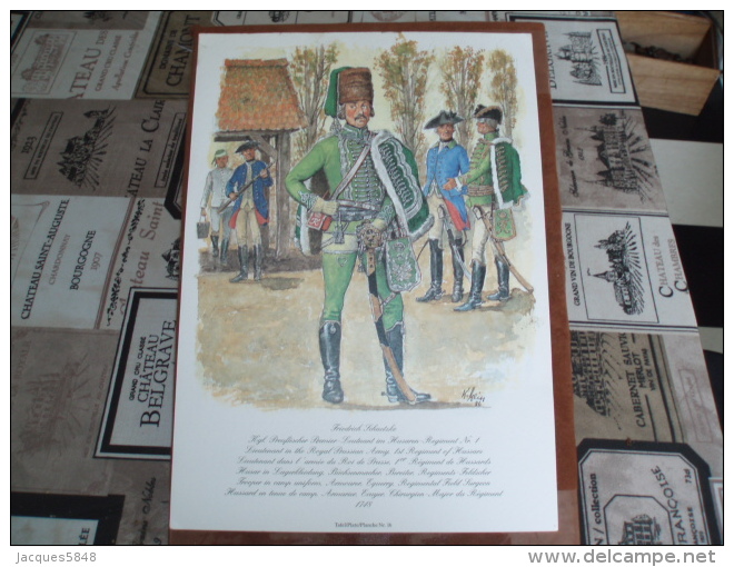 Uniformes ) Fanfaro/ Planche N° 16  L'histoire Des Hussards Prussiens 1721/1807 De Kurt Geiss Et August-wilhelm Stragand - Uniforms
