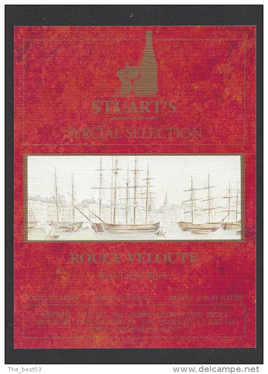 Etiquette De Vin De Table Rouge Velouté - Stuart´s Spécial Sélection  USA - Barcos De Vela & Veleros