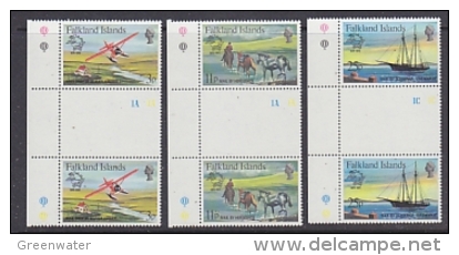 Falkland Islands 1979 UPU 3v Gutter (+margin)  ** Mnh (25026A) - Falklandeilanden