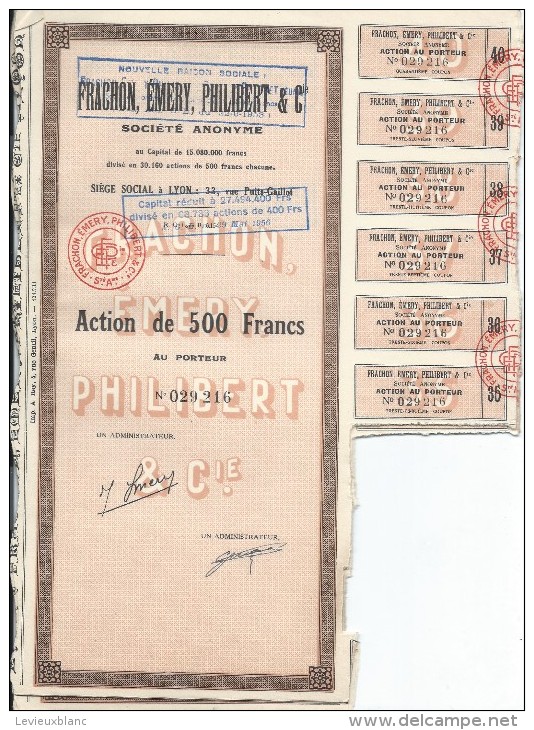 Action De 500 Francs Au Porteur/Frachon'Emery,Philibert & Cie/LYON//1956    ACT89 - Afrika