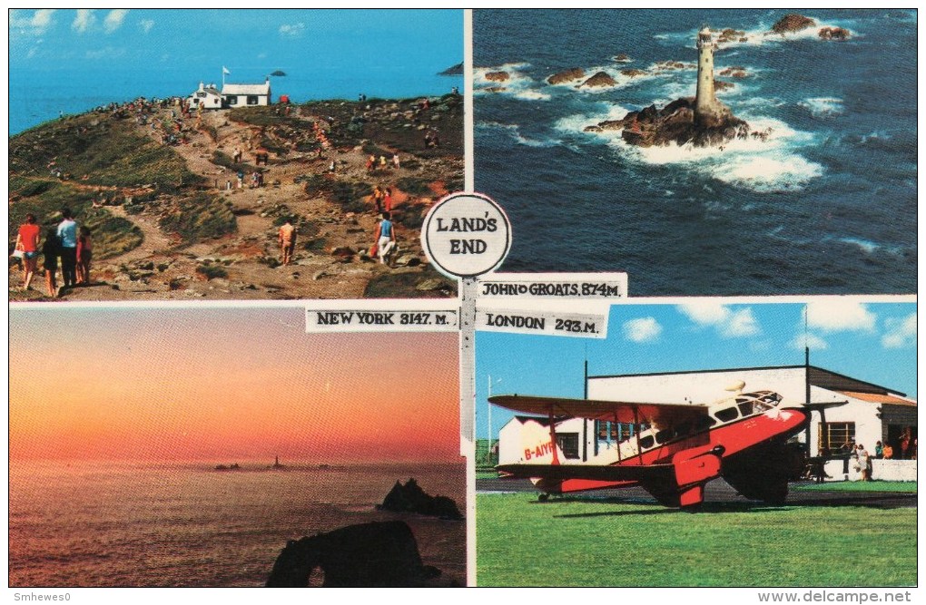 Postcard - Land's End (Lighthouse/Airport/First & Last House), Cornwall. LAE258 - Land's End