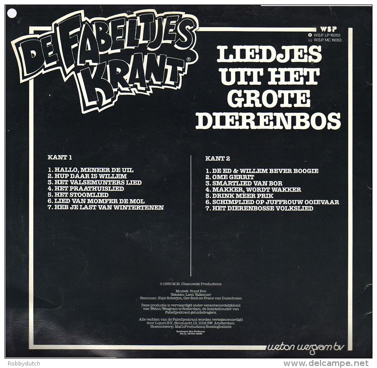 * LP *  DE FABELTJESKRANT - LIEDJES UIT HET GROTE DIERENBOS - Kinderen