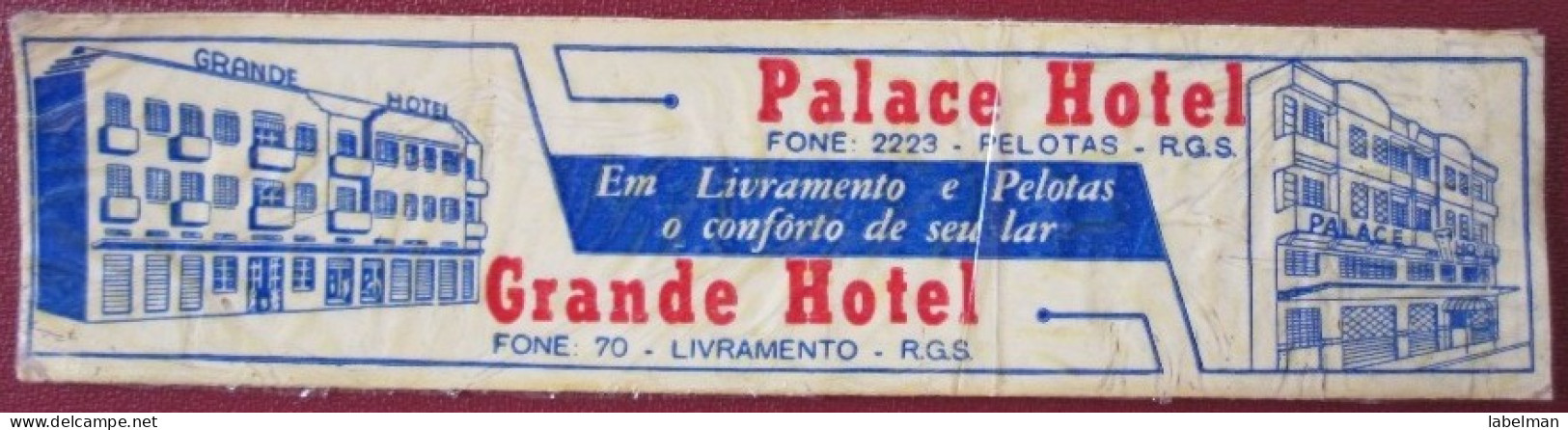 MISC HOTEL MOTEL INN POUSADA PALACE PELOTAS MARIA BRAZIL BRASIL LUGGAGE LABEL ETIQUETTE KOFFER AUFKLEBER DECAL STICKER - Hotel Labels