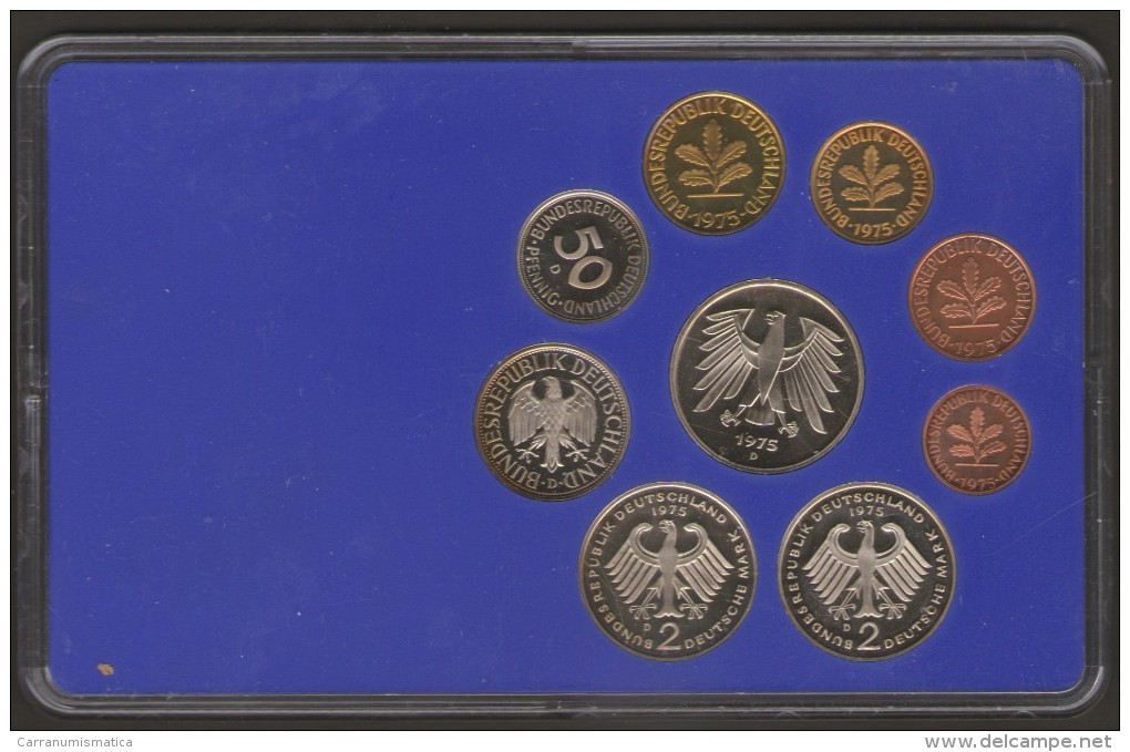 GERMANIA BUNDESREPUBLIK DEURSCHLAND 1975 D MUNCHEN PROOF SET - Mint Sets & Proof Sets