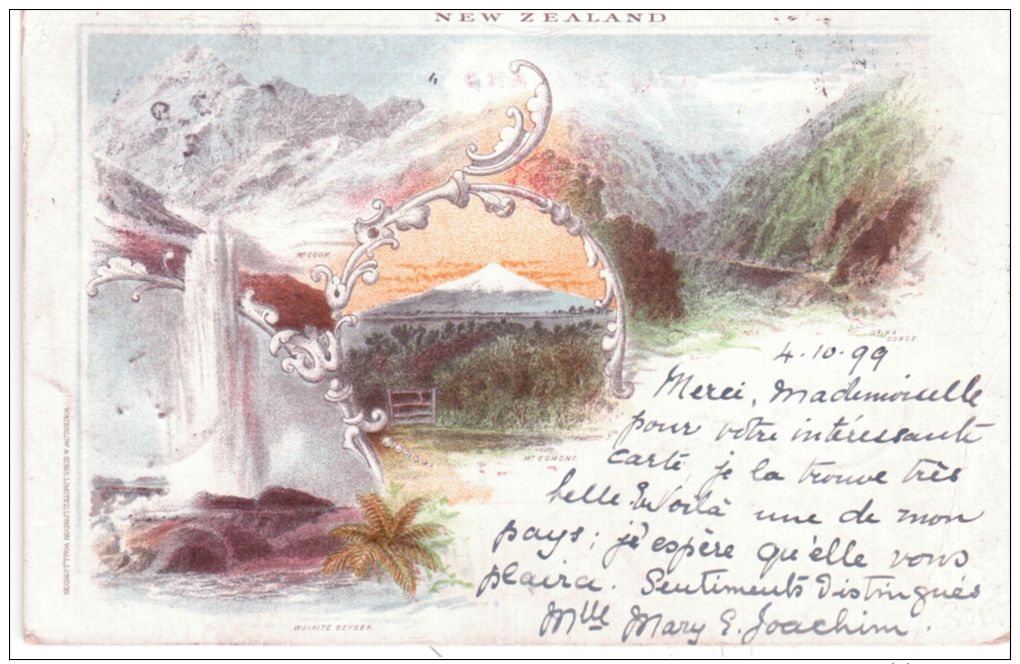 1899  Postcard E P  1 1/2 Penny  From New Zealand  Canc. DUNEDIN  ( Transit Bluff Et Colombo ) - Lettres & Documents