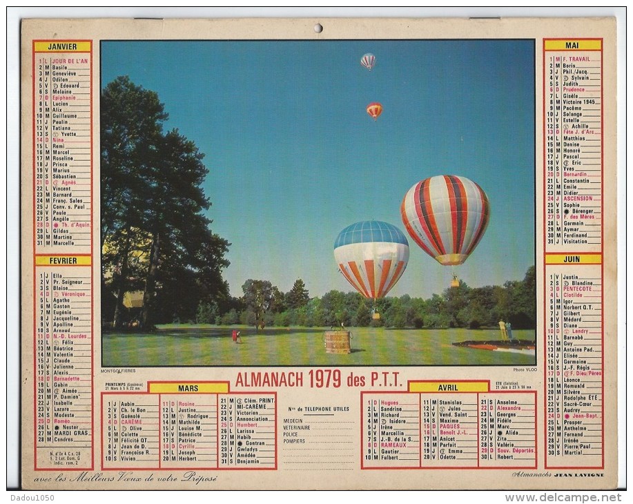 Calendrier Des Postes 1979 71 Saone Et Loire - Grand Format : 1971-80