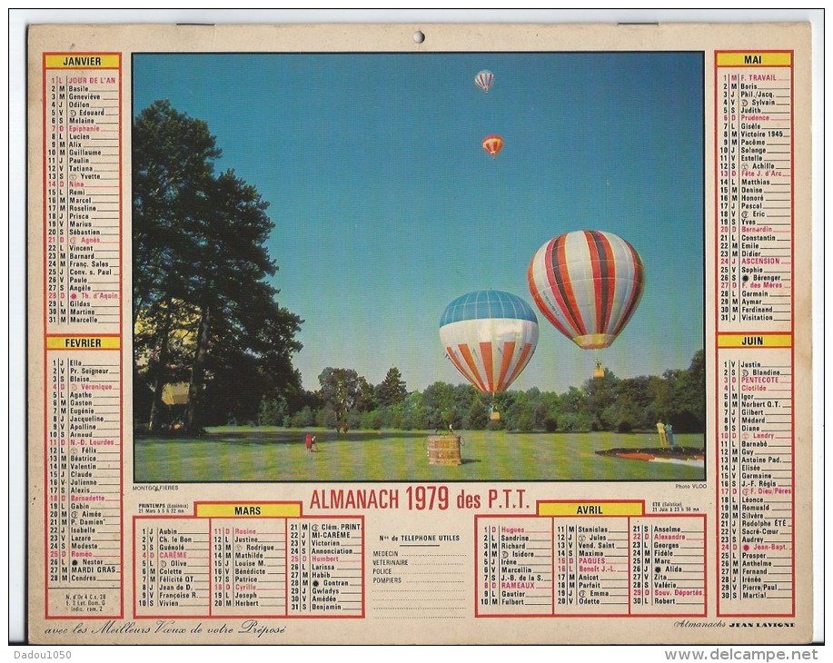 Calendrier Des Postes 1979 71 Saone Et Loire - Formato Grande : 1971-80