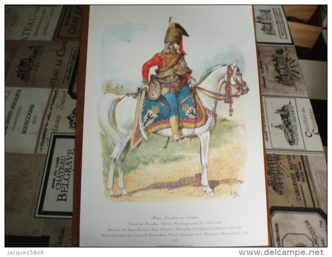 Uniformes ) Fanfaro/ Planche N°24.4 L´histoire Des Hussards Prussiens 1721/1807 De Kurt Geiss Et August-wilhelm Stragand - Uniforms