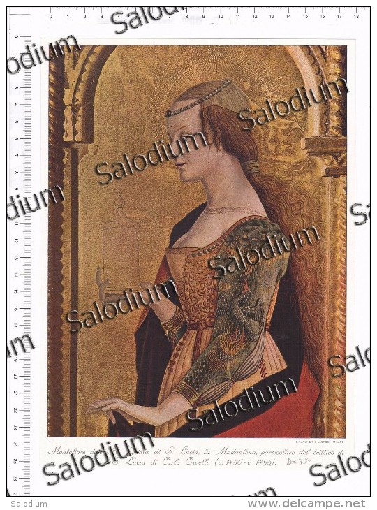 MONTEFIORE DELL'ASO S. LUCIA MADDALENA CRIVELLI - ARTE PITTURA -  Immagine Ritagliata Da Pubblicazione Originale D´epoca - Other & Unclassified