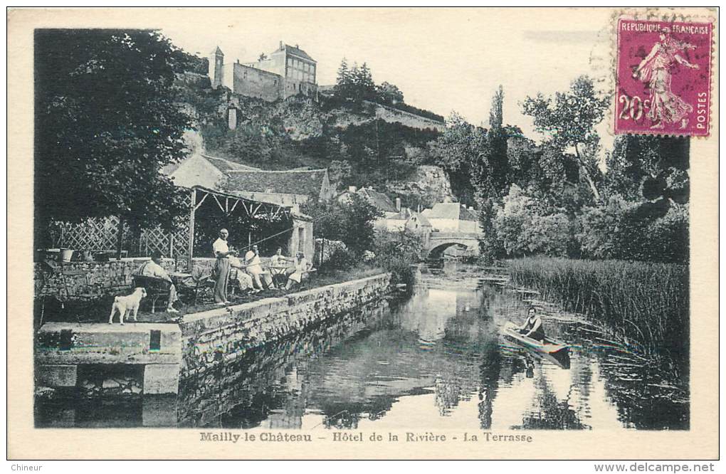 MAILLY LE CHATEAU HOTEL DE LA RIVIERE LA TERRASSE PECHEURS A LA LIGNE - Autres & Non Classés