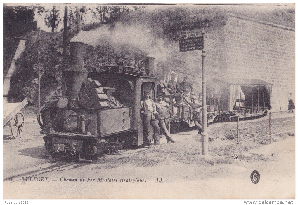 BELFORT : Chemin De Fer Militaire Stratégique - Train Vapeur - 1919 - Belfort – Siège De Belfort