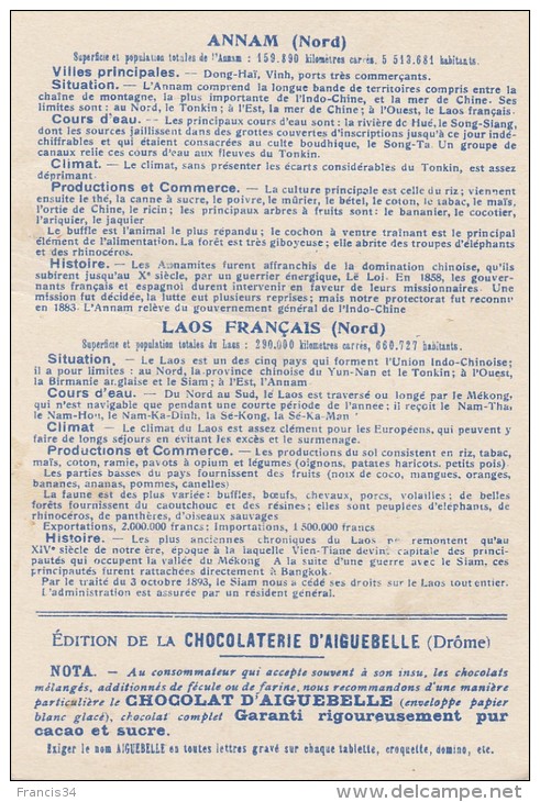 CPA - Annam Et Laos ( Nord ) - Carte Du Pays -  Carte Pub Chacolaterie D'Aiguebelle - Laos