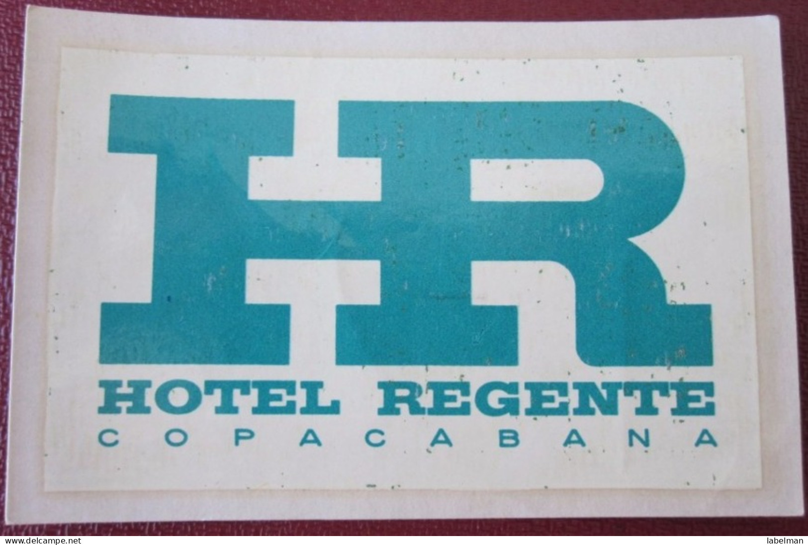 HOTEL MOTEL INN POUSADA REGENT RIO MINI BRAZIL BRASIL TAG LUGGAGE LABEL ETIQUETTE KOFFER AUFKLEBER DECAL STICKER - Hotel Labels