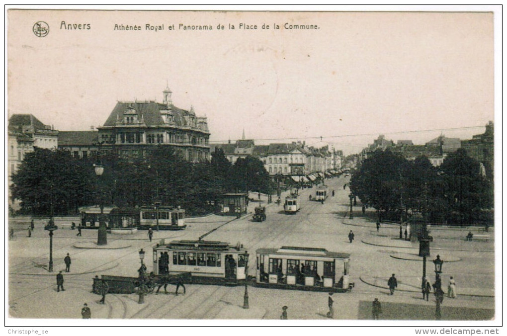 Antwerpen, Anvers, Athenée Royal Et La Place De La Commune, Tram, Tramway (pk21924) - Antwerpen