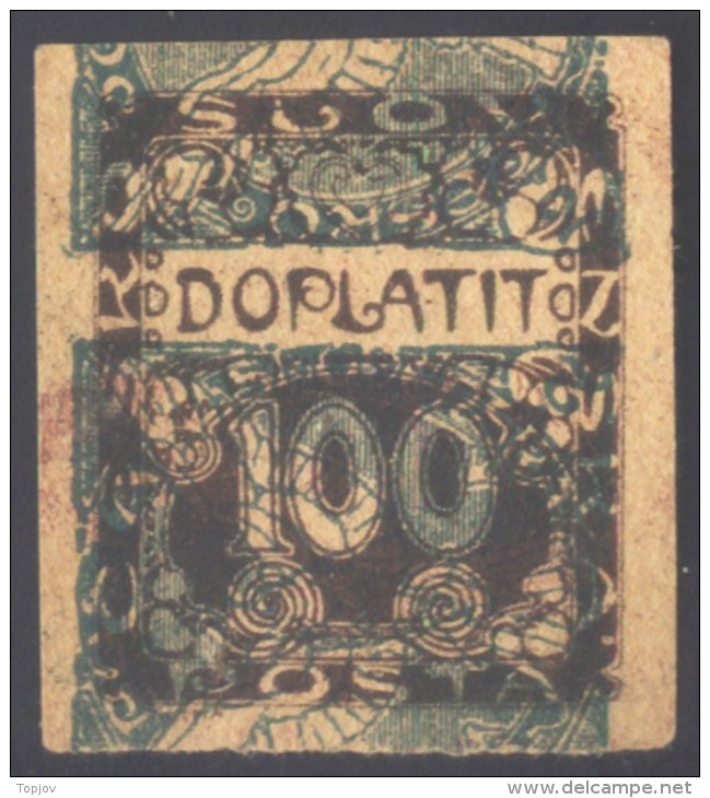 CZECHOSLOVAKIA - ERROR - " DOPLATIT "  100 H  - ESSAY ? On Stamps Eagle - Mint - 1919 - RARE - DAR - Errors, Freaks & Oddities (EFO)
