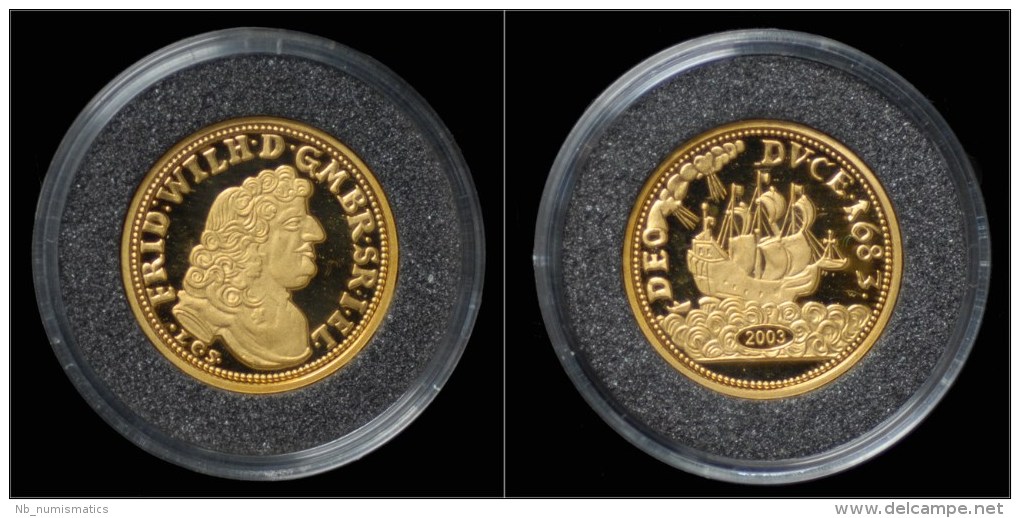 Germany Brandenburg Gold Guinea-dukat 1683- Restrike 2003 - Commémoratives