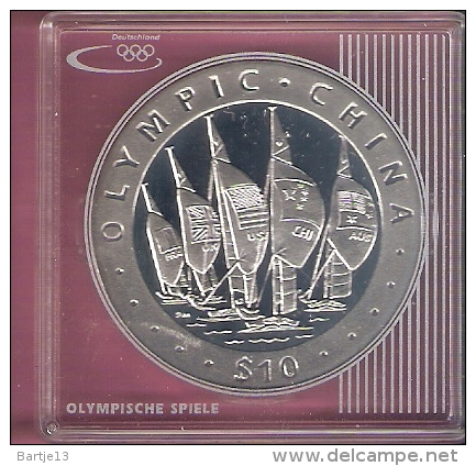 BRITISCH VIRGIN ISLANDS $10,- 2008 AG PROOF OLYMPICS BEIJING SAILING SHIPS - British Virgin Islands