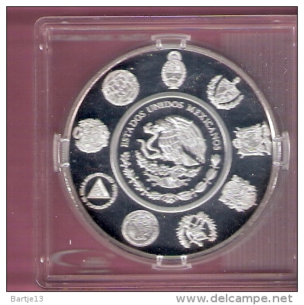 MEXICO 5 PESOS 2008 AG PROOF IBERO AMERICA MAYAN BALL GAME SMALL MINTAGE - Mexique