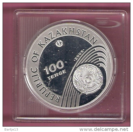 KAZACHSTAN 100 TENGE 2008 AG PROOF OLYMPICS BOXING - Kazakhstan