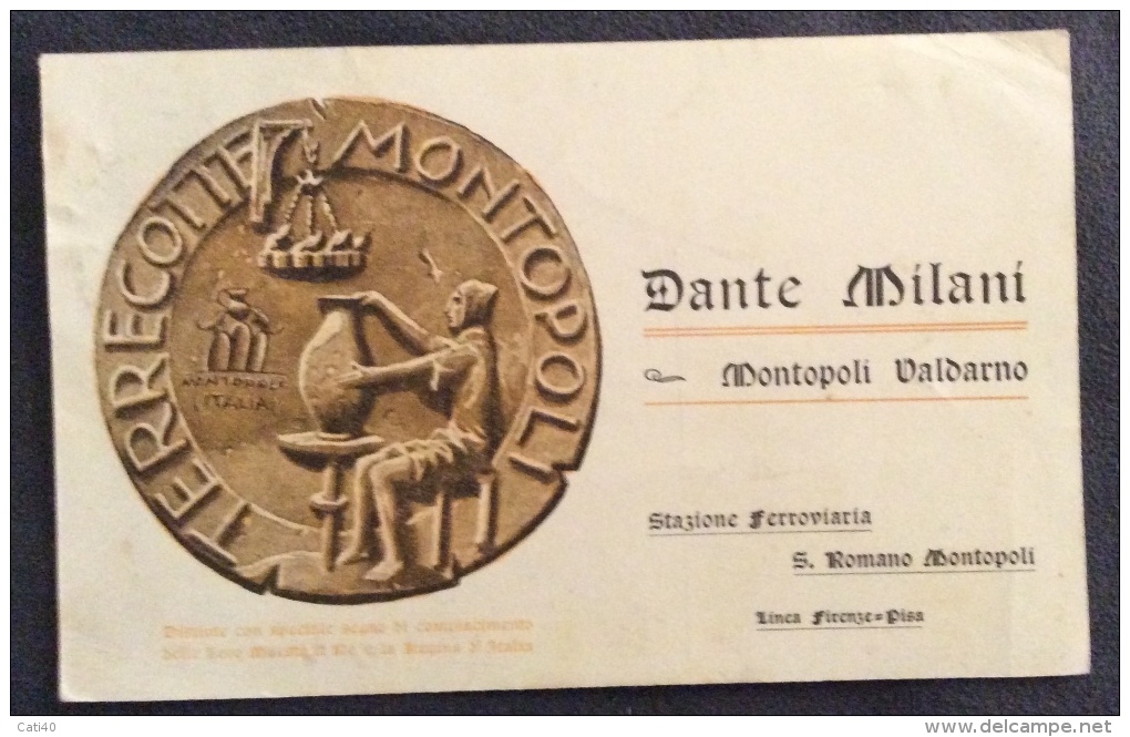 TERRACOTTE MONTOPOLI  DI DANTE MILANI MONTOPOLI VALDARNO - CARTOLINA VIAGGIATA NATALE 1928 E FIRMATA FAMIGLIA MILANI - Storia Postale