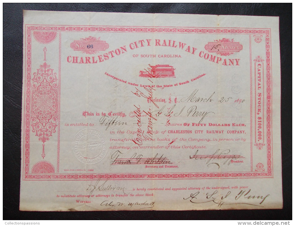 USA - Charleston City Railway Company - Bahnwesen & Tramways