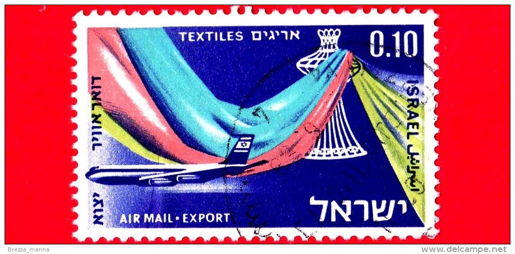 ISRAELE - Usato - 1968 - Posta Aerea - Export  - Textiles - Boeing 707 E Tessuti - 0.10 - Airmail