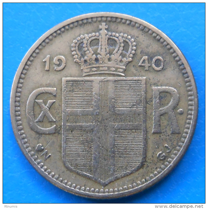 Islande Iceland 1 Krona 1940 Km 3.1 - Iceland