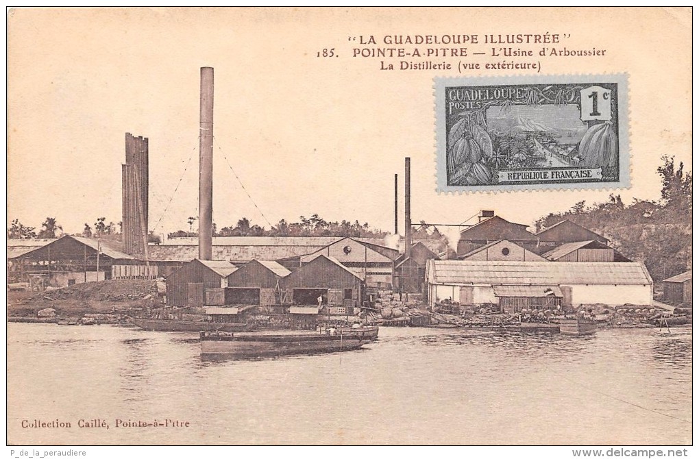 CPA GUADELOUPE POINTE A PITRE L'USINE D'ARBOUSSIER LA DISTILLERIE VUE EXTERIEURE - Pointe A Pitre