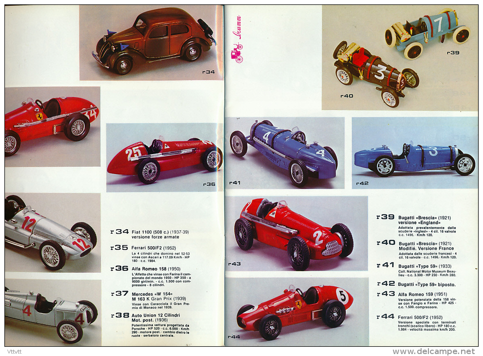 Ancien Catalogue BRUMM, 38 Pages, Modéles 1.43, Fiat, Bugatti, Ferrari, Alfa Romeo, Maserati, Porsche, Lancia, Jaguar... - Littérature & DVD