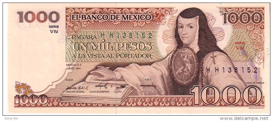 Mexico 80b 1000 Pesos 1984   Unc - México