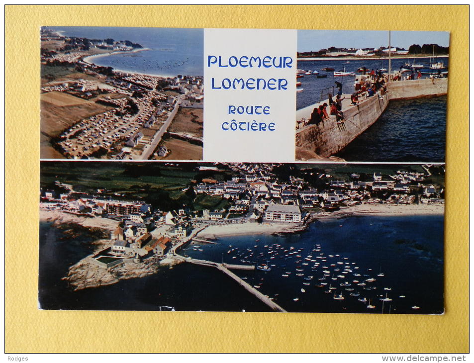 Dep 56 ,  Cpm  PLOEMEUR LOMENER , Route Cotière , Multivues , MX 5135 , Le Port Et La Plage (139) - Ploemeur