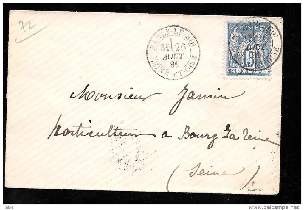 Yvert N°90 Sur LSC Oblitéré Marly Le Roi En 1881) - Lot7802 - 1877-1920: Période Semi Moderne