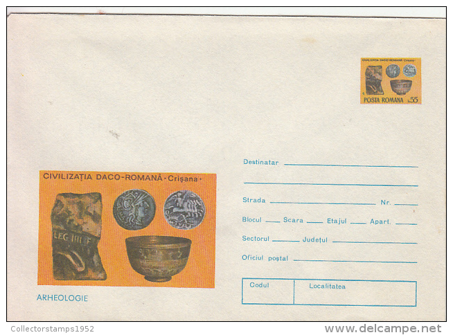 27759- ARCHAEOLOGY, COINS, VASE, COVER STATIONERY, 1976, ROMANIA - Archaeology