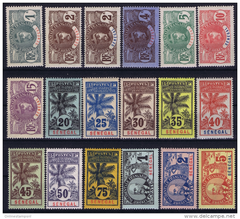 SENEGAL Yn Nr  30 - 46   MH/* Avec  Charnière   1906 - Unused Stamps