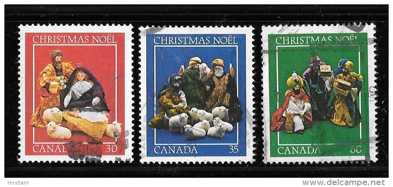 CANADA, 1982,  # 973-4-5, CHRISTMAS CRECHES, USED - Oblitérés