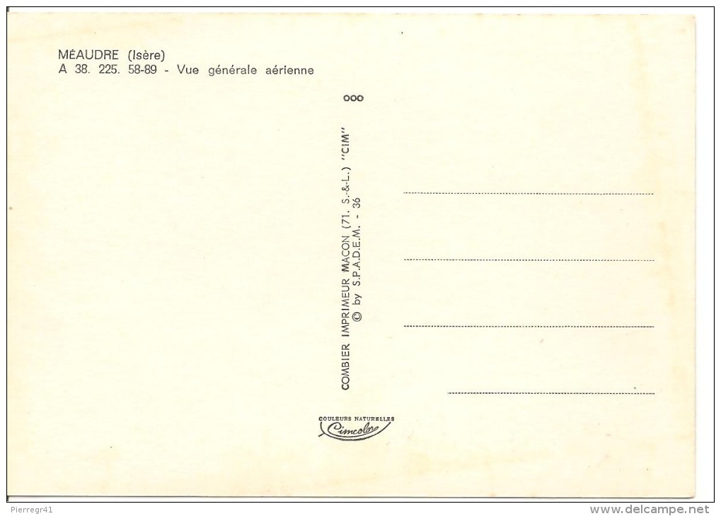 CPA-1965-38-MEAUDRE-VUE GENERALE AERIENNE-TBE - Autres & Non Classés