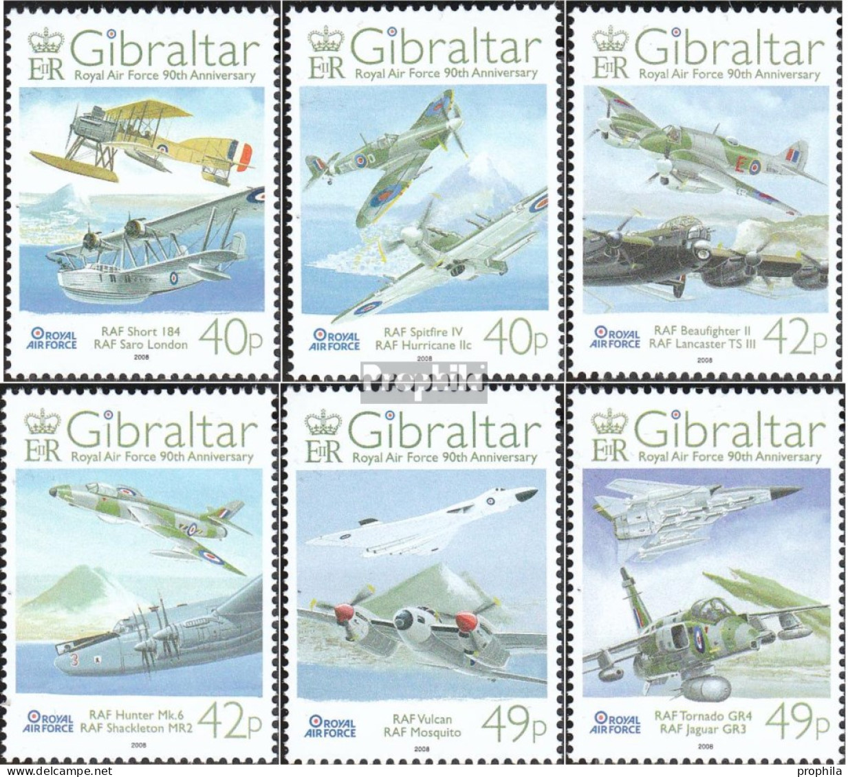 Gibraltar 1260-1265 (kompl.Ausg.) Postfrisch 2008 Royal Air Force - Gibraltar