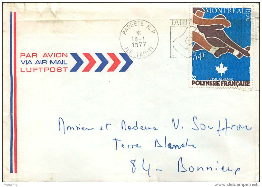 1977  Lettre Avion Pour La France    Jeux Olympiques De Montréal PA111 - Lettres & Documents