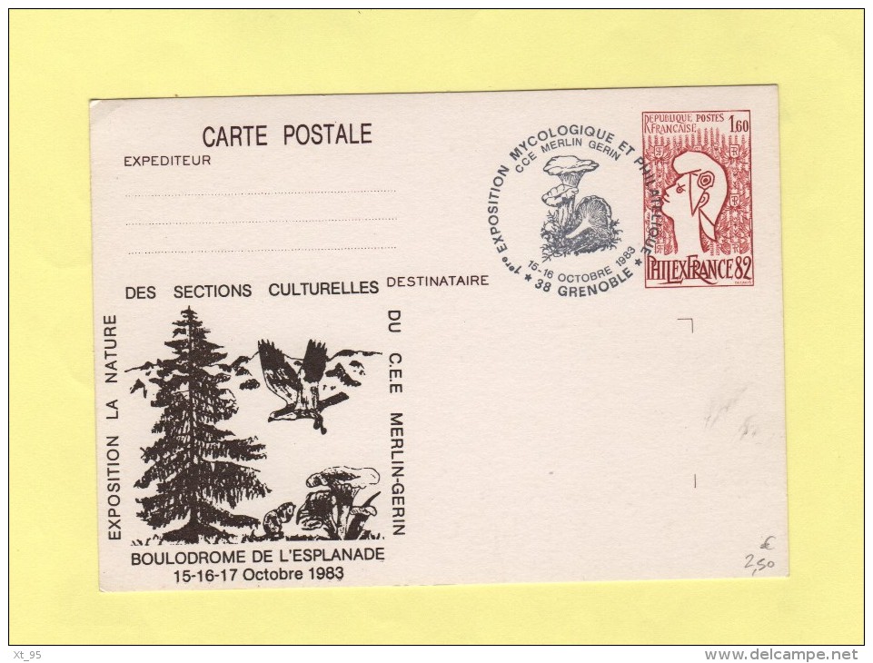 Exposition Mycologique - Champignon - Grenoble - Nature - 1983 - Entier Repique - Cartoline Postali Ristampe (ante 1955)