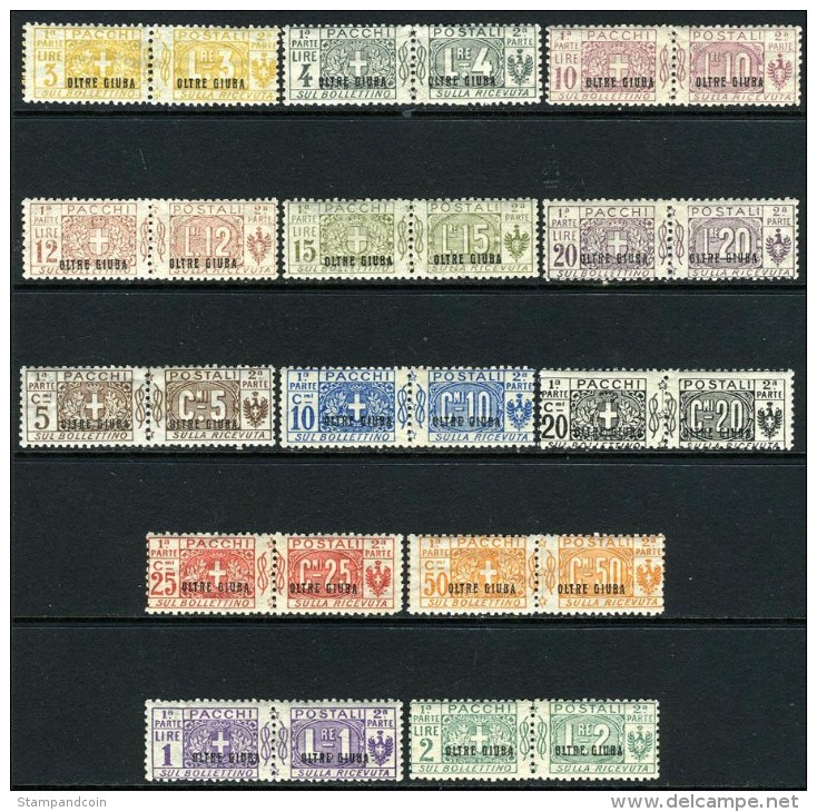 Oltre Giuba Q1-13 Mint Hinged/Never Hinged Parcel Post Set From 1925 - Oltre Giuba