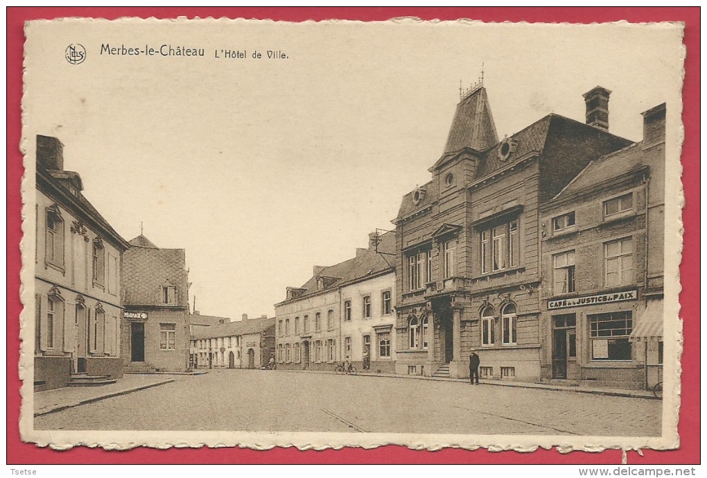 Merbes-le-Château - L' Hôtel De Ville - Café De La Justice ( Voir Verso ) - Merbes-le-Chateau