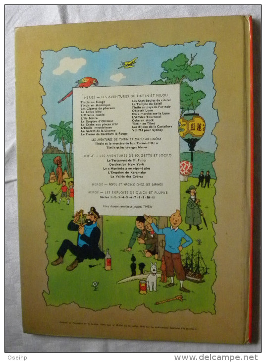 BD TINTIN Le CRABE Aux PINCES D'OR Hergé 1966 B Editions CASTERMAN - Hergé