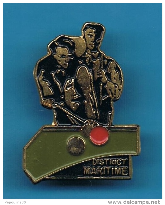 1 PIN´S //  ** F. F. B. ** BILLARD ** DISTRICT MARITIME ** - Billard