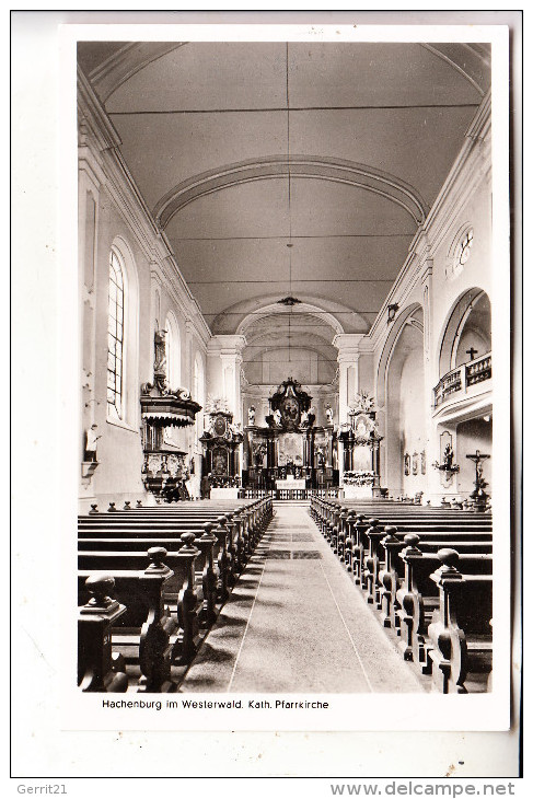 5238 HACHENBURG, Kath. Pfarrkirche, Innenansicht, 1953 - Hachenburg