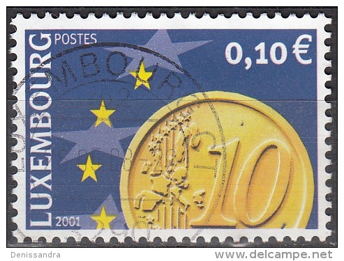 Luxembourg 2001 Michel 1545 O Cote (2008) 0.30 Euro Monnaie Euro Cachet Rond - Oblitérés