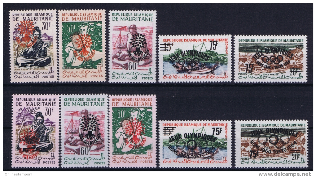 MAURITANIE I - V Version 1 + 2   MH/* Avec  Charnière  Partly Signed - Mauritanie (1960-...)