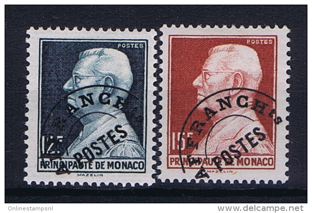 MONACO:  Mi Nr 378V + 379V AFFRANCH Ts  Avec  Charnière MH/* 1948 - Preobliterati